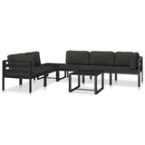 Single Sofa with Cushions Aluminium Anthracite - Low Angle