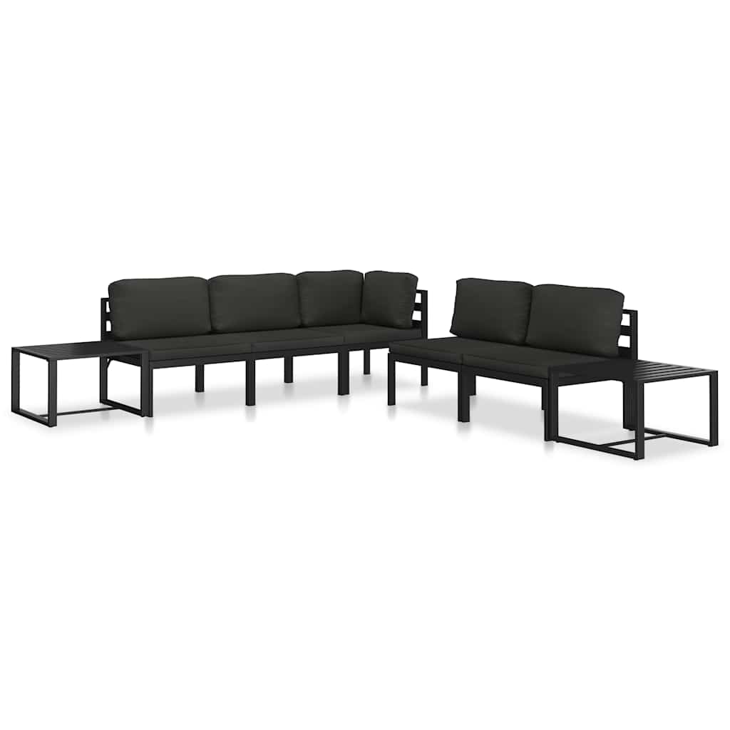Single Sofa with Cushions Aluminium Anthracite