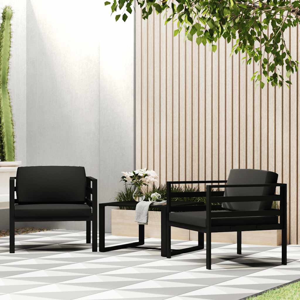 Single Sofa with Cushions Aluminium Anthracite