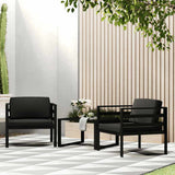 Single Sofa with Cushions Aluminium Anthracite