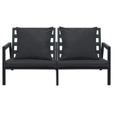 Garden 2-Seater Sofa with Cushions Dark Grey Aluminium