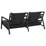 Garden 2-Seater Sofa with Cushions Dark Grey Aluminium - Side View