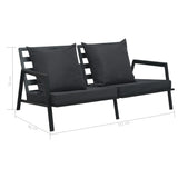 Garden 2-Seater Sofa with Cushions Dark Grey Aluminium