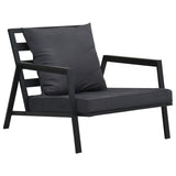Garden Sofa with Cushions Dark Grey Aluminium
