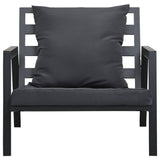 Garden Sofa with Cushions Dark Grey Aluminium - Front View
