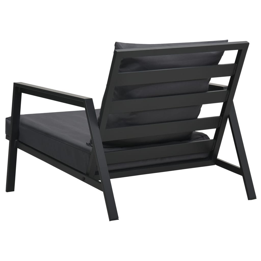 Garden Sofa with Cushions Dark Grey Aluminium