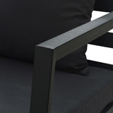 Garden Sofa with Cushions Dark Grey Aluminium - 45-Degree Angle