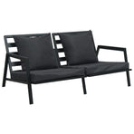 4 Piece Garden Lounge Set with Cushions Aluminium Dark Grey