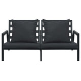 4 Piece Garden Lounge Set with Cushions Aluminium Dark Grey