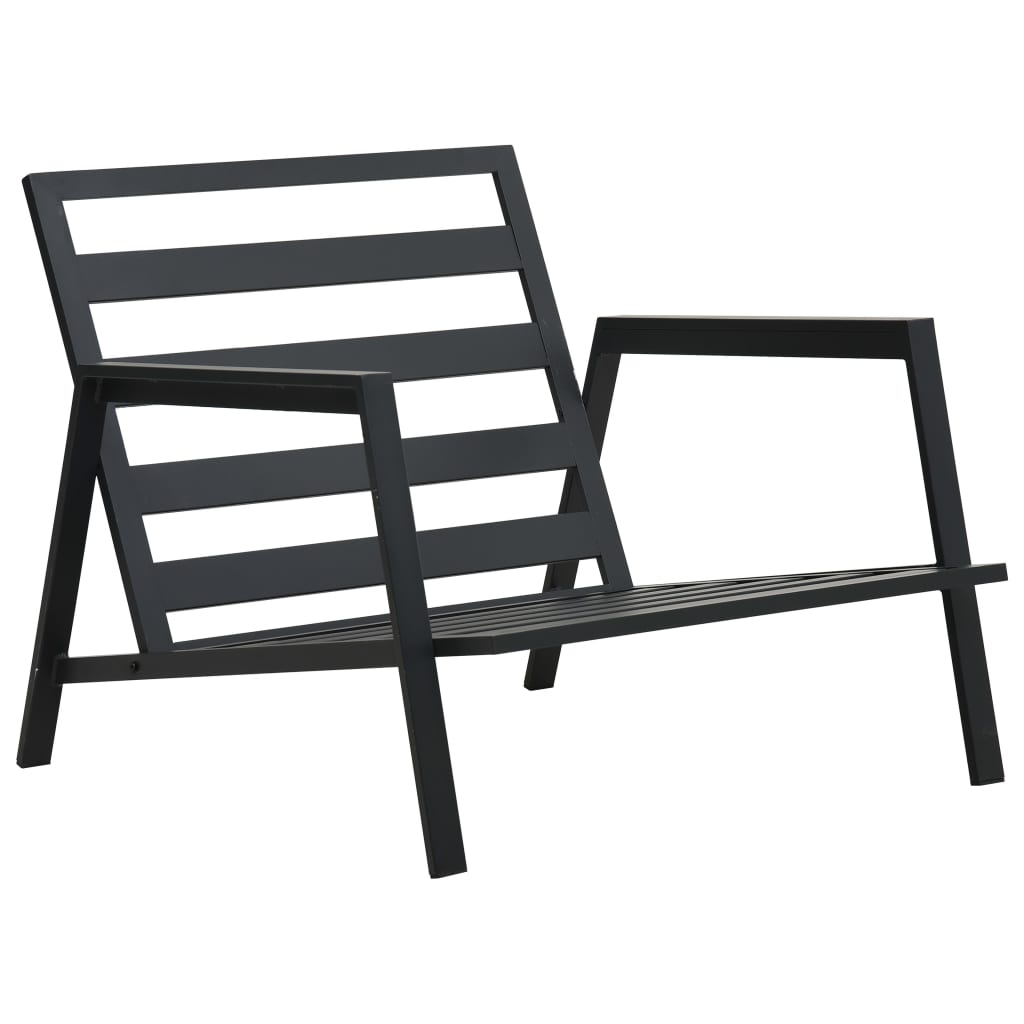 4 Piece Garden Lounge Set with Cushions Aluminium Dark Grey