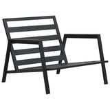 4 Piece Garden Lounge Set with Cushions Aluminium Dark Grey - Close-Up Angle