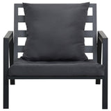4 Piece Garden Lounge Set with Cushions Aluminium Dark Grey