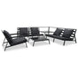 5 Piece Garden Lounge Set with Cushions Aluminium Dark Grey