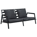 5 Piece Garden Lounge Set with Cushions Aluminium Dark Grey