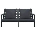 5 Piece Garden Lounge Set with Cushions Aluminium Dark Grey