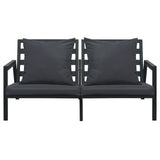 5 Piece Garden Lounge Set with Cushions Aluminium Dark Grey - Top-Down View