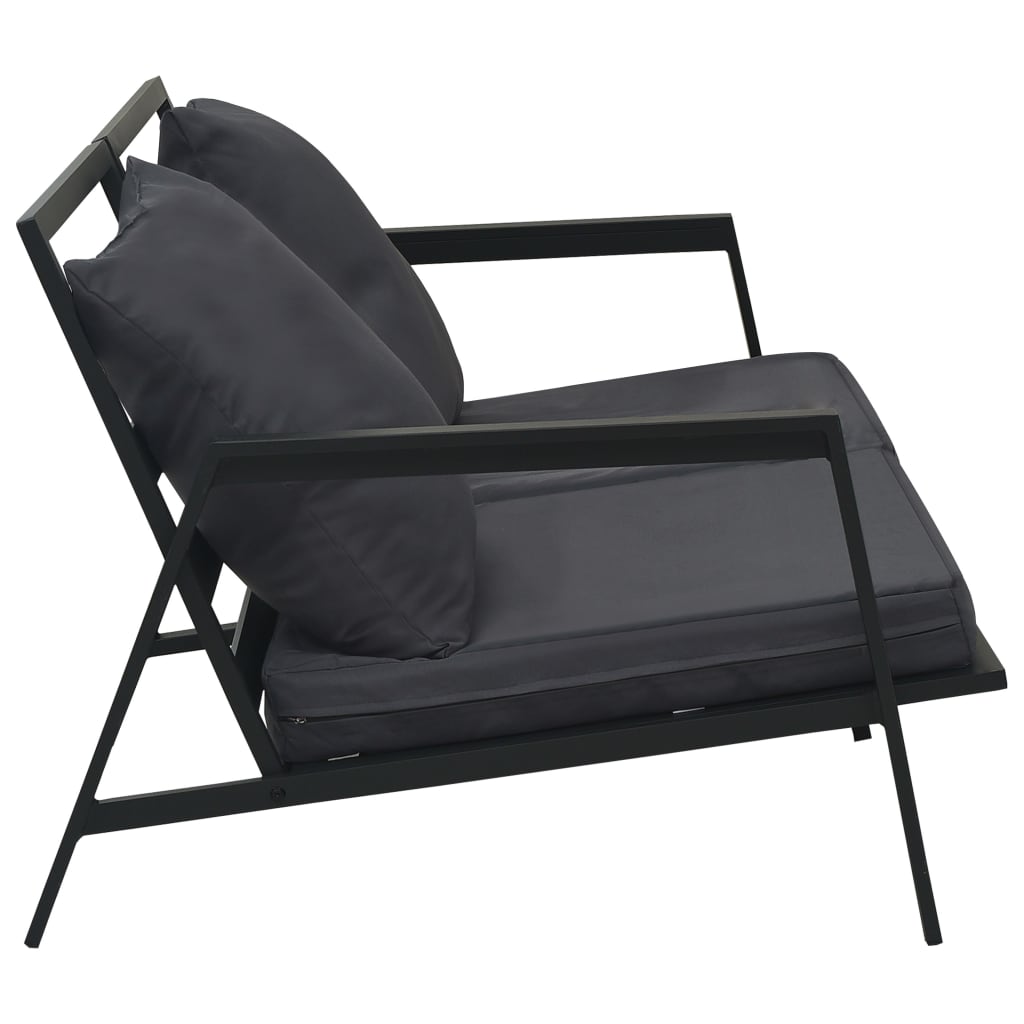 5 Piece Garden Lounge Set with Cushions Aluminium Dark Grey