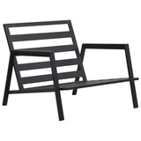 5 Piece Garden Lounge Set with Cushions Aluminium Dark Grey - Close-Up Angle
