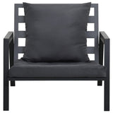 5 Piece Garden Lounge Set with Cushions Aluminium Dark Grey