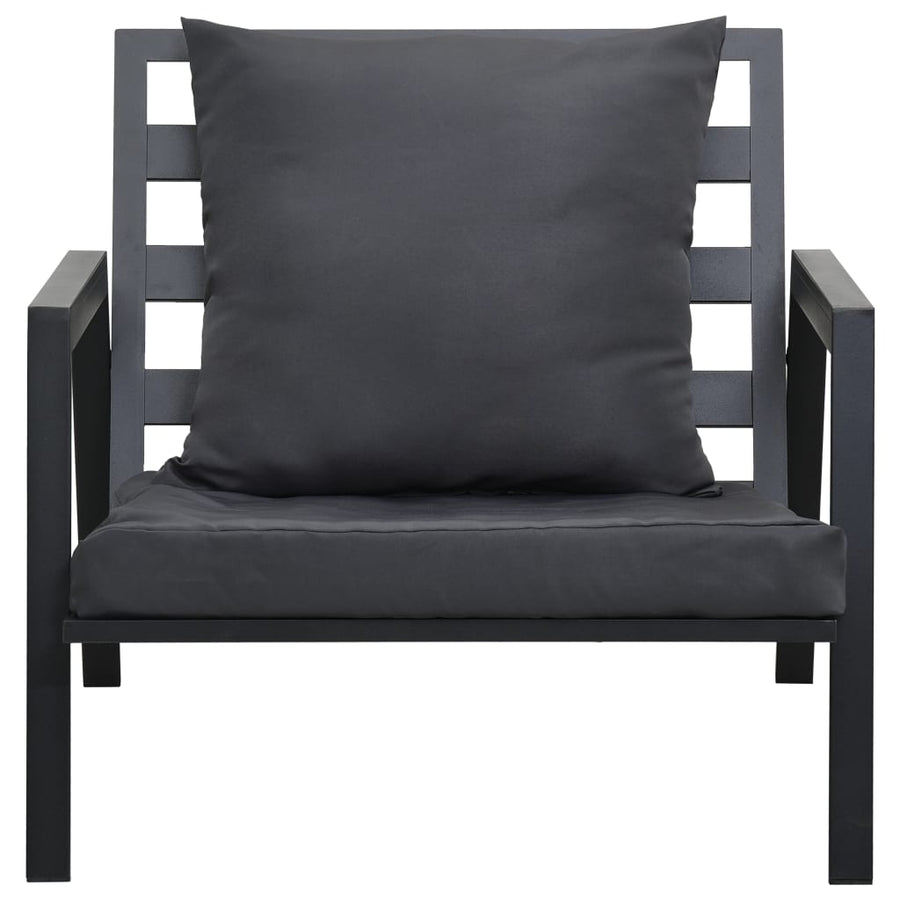 5 Piece Garden Lounge Set with Cushions Aluminium Dark Grey