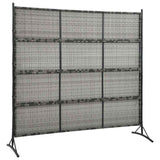 Room Divider Poly Rattan Anthracite 175x180 cm - Side View