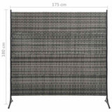 Room Divider Poly Rattan Anthracite 175x180 cm - Close-Up Angle