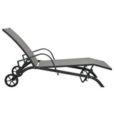Sun Loungers 2 pcs with Table Textilene and Steel - Top-Down View