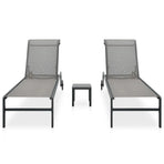 Sun Loungers 2 pcs with Table Textilene and Steel