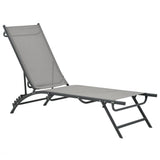 Sun Loungers 2 pcs Textilene and Steel - Front View