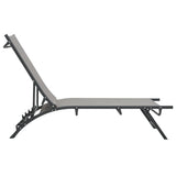 Sun Loungers 2 pcs Textilene and Steel - Side View