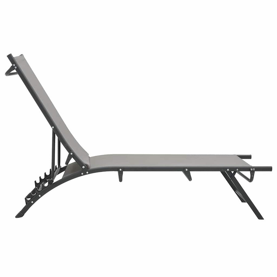 Sun Loungers 2 pcs Textilene and Steel