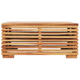 Garden Table 69.5x69.5x31 cm Solid Teak Wood - Front View