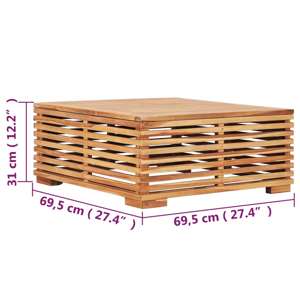 Garden Table 69.5x69.5x31 cm Solid Teak Wood