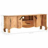 TV Cabinet 115x30x42 cm Solid Wood - Close-Up Angle