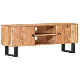 TV Cabinet 118x30x45 cm Solid Acacia Wood - Close-Up Angle