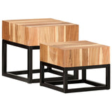 Side Tables 2 pcs Solid Acacia Wood - Extra Image