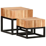 Side Tables 2 pcs Solid Acacia Wood - Extra Image