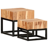 Side Tables 2 pcs Solid Acacia Wood - Extra Image