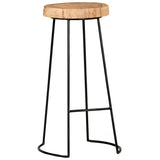 Bar Stools 2 pcs Solid Acacia Wood - Front View