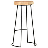 Bar Stools 2 pcs Solid Acacia Wood - 45-Degree Angle