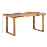 Dining Table 160x80x76 cm Solid Acacia Wood - Top-Down View