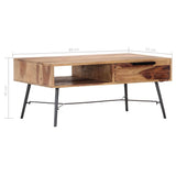 Coffee Table 88x55x40 cm Solid Acacia Wood - Rear View