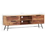 TV Cabinet 140x28x47 cm Solid Acacia Wood - Rear View
