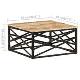 Coffee Table 68x68x35 cm Solid Mango Wood - Close-Up Angle