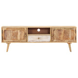 TV Cabinet 140x30x45 cm Solid Mango Wood - Front View