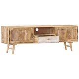 TV Cabinet 140x30x45 cm Solid Mango Wood - Side View