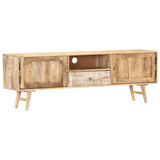 TV Cabinet 140x30x45 cm Solid Mango Wood - Extra Image