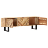 TV Cabinet 140x30x45 cm Solid Mango Wood - Side View