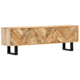 TV Cabinet 140x30x45 cm Solid Mango Wood - Close-Up Angle