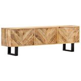 TV Cabinet 140x30x45 cm Solid Mango Wood - Low Angle